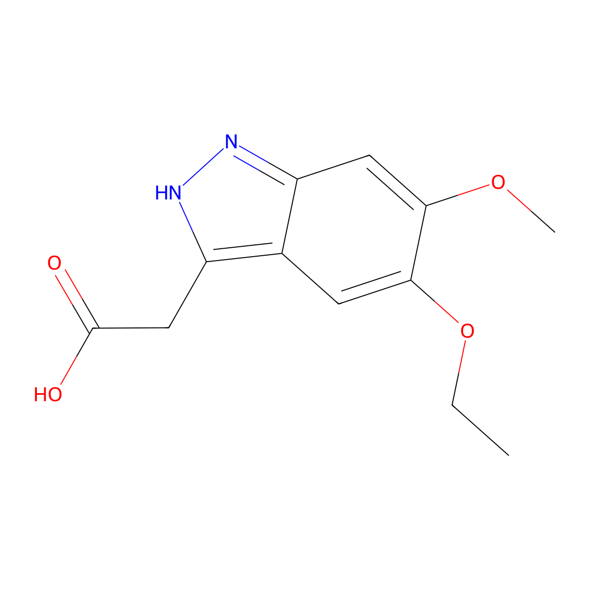 2-(5-ethoxy-6-methoxy-1H-indazol-3-yl)acetic acid molecular structure, CAS 1306606-04-1