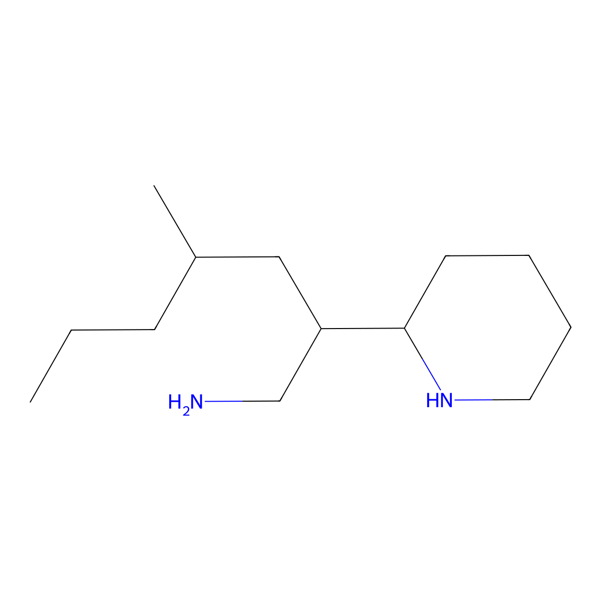 4-Methyl-2-(piperidin-2-yl)heptan-1-amine molecular structure, CAS 1306606-06-3