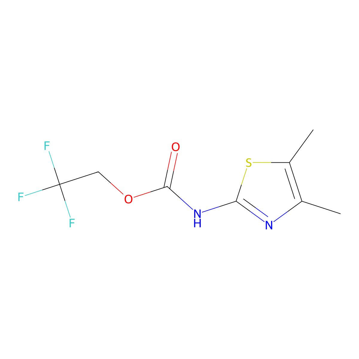 2,2,2-trifluoroethyl N-(dimethyl-1,3-thiazol-2-yl)carbamate molecular structure, CAS 1306606-07-4