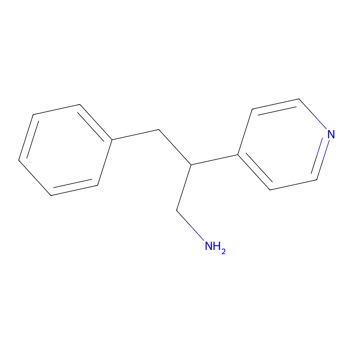 3-Phenyl-2-(pyridin-4-yl)propan-1-amine molecular structure, CAS 1306606-08-5