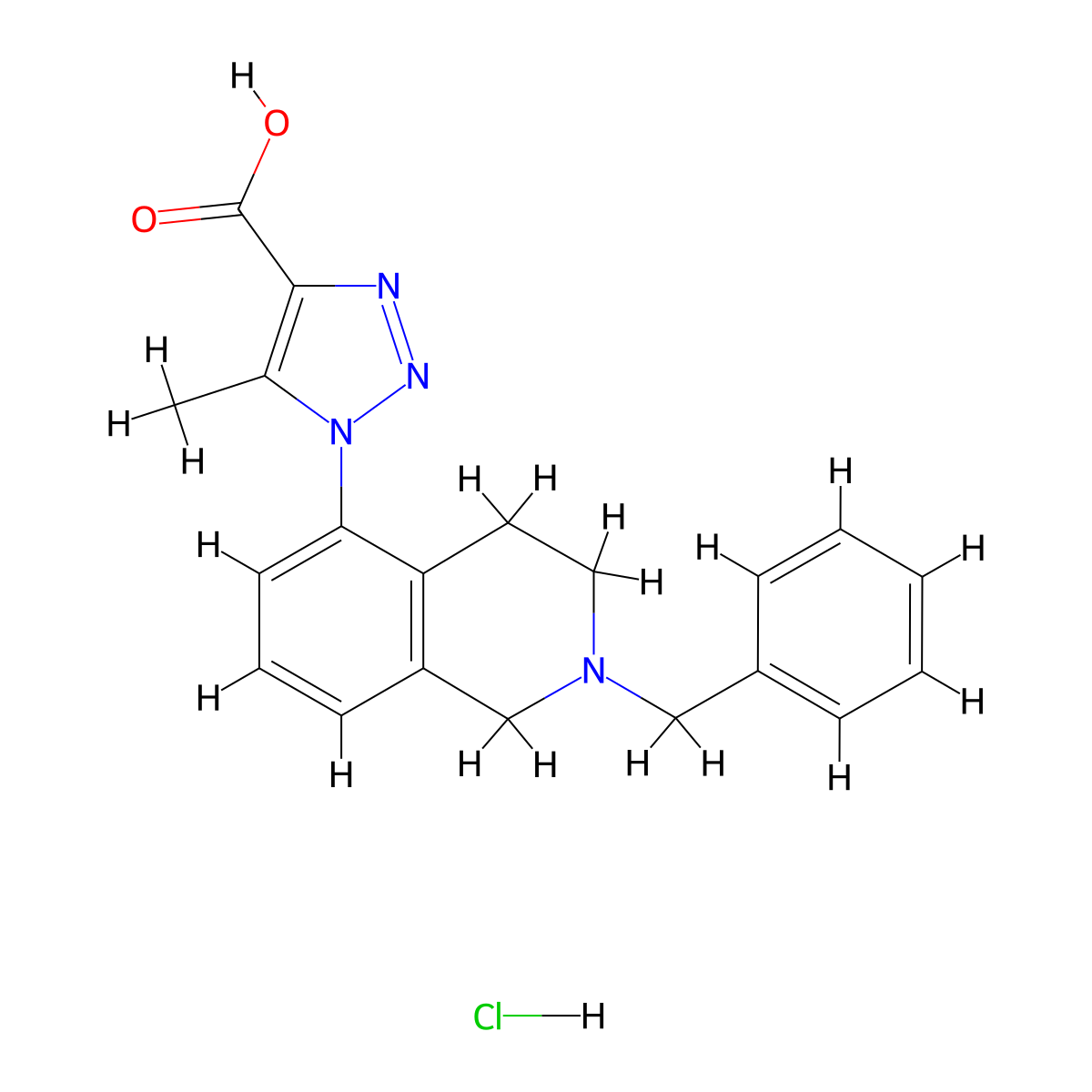 1-(2-benzyl-1,2,3,4-tetrahydroisoquinolin-5-yl)-5-methyl-1H-1,2,3-triazole-4-carboxylic acid hydrochloride molecular structure, CAS 1306606-15-4