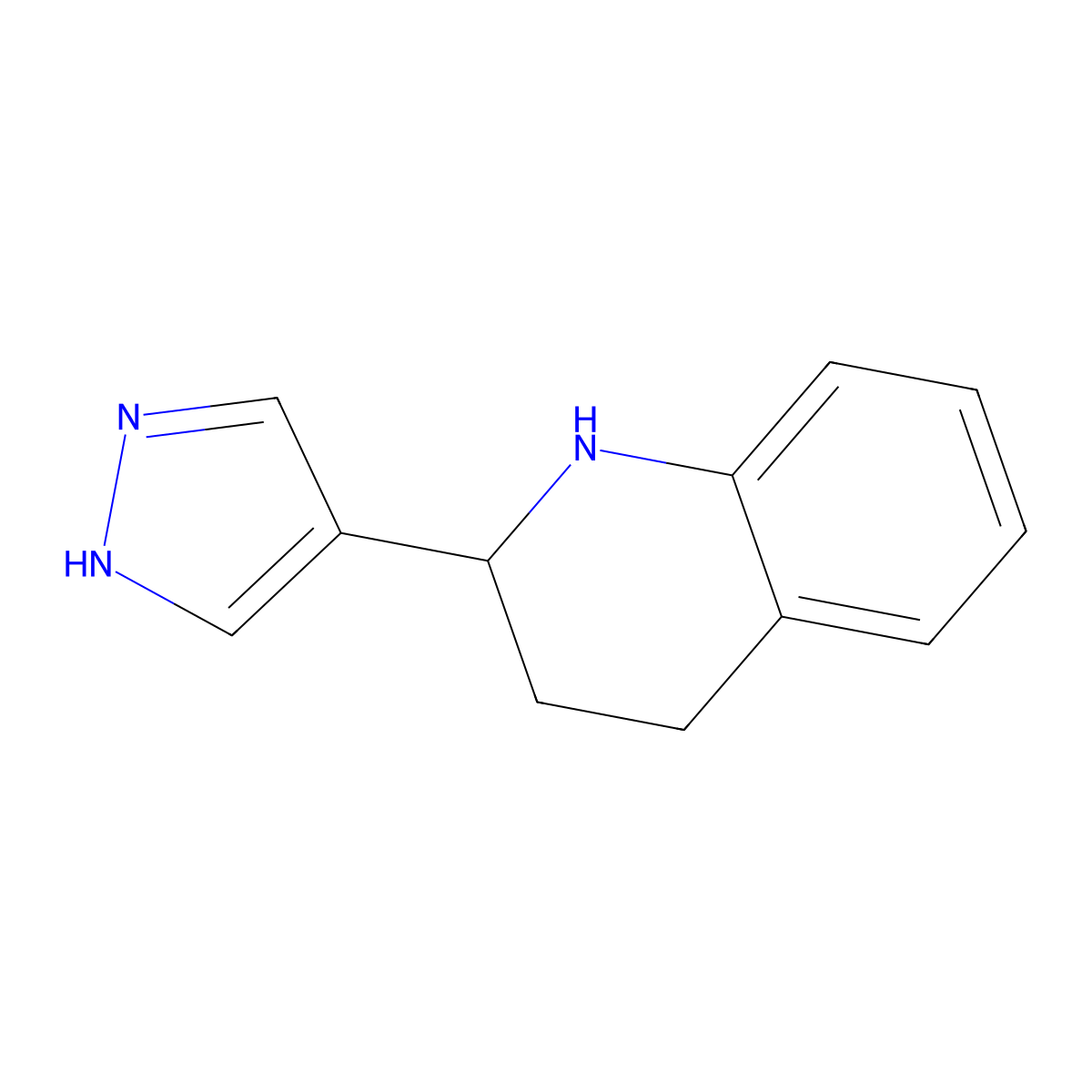 2-(1H-pyrazol-4-yl)-1,2,3,4-tetrahydroquinoline molecular structure, CAS 1306606-16-5