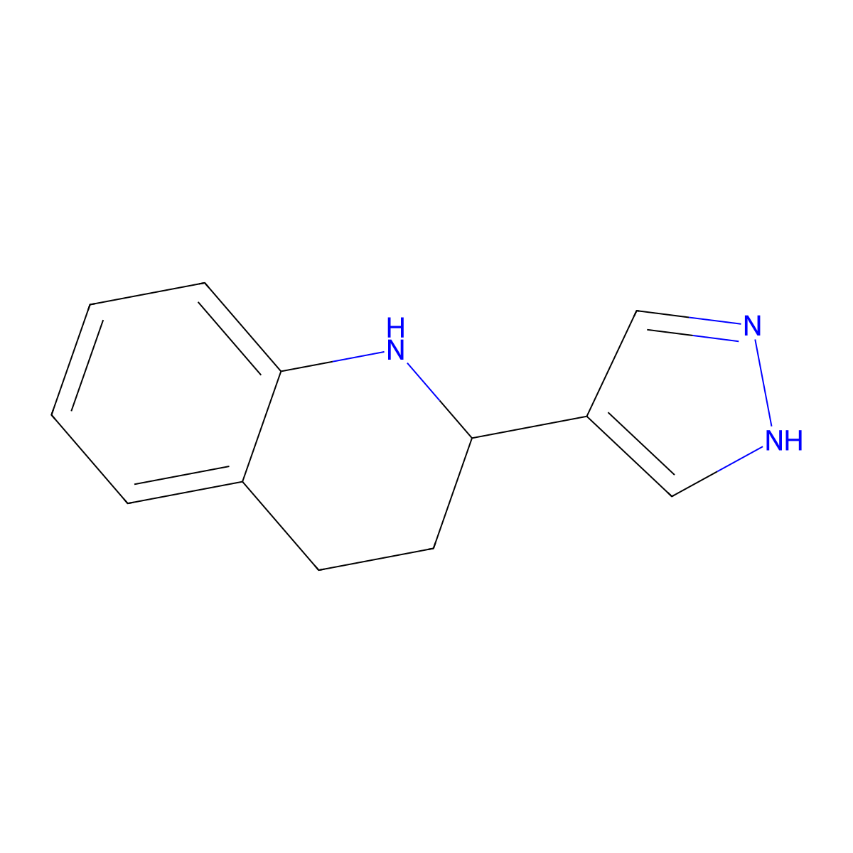 2-(1H-pyrazol-4-yl)-1,2,3,4-tetrahydroquinoline molecular structure, CAS 1306606-16-5