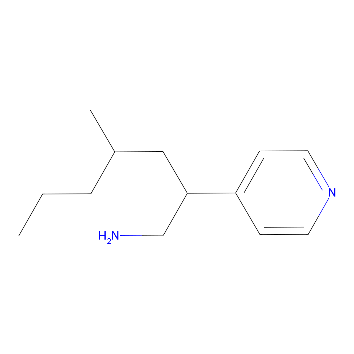 4-Methyl-2-(pyridin-4-yl)heptan-1-amine molecular structure, CAS 1306606-17-6