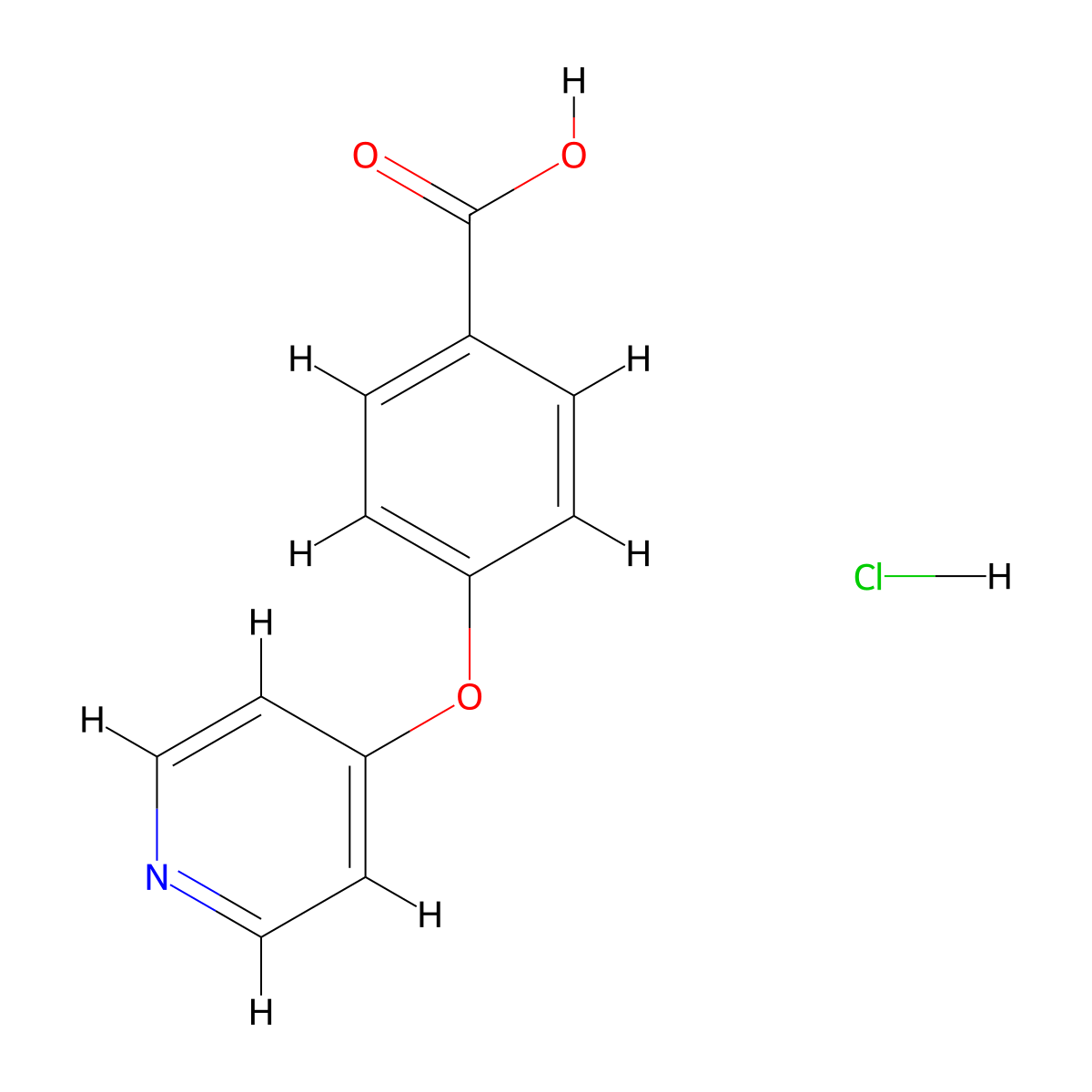 4-(Pyridin-4-yloxy)benzoic acid hydrochloride molecular structure, CAS 1306606-31-4