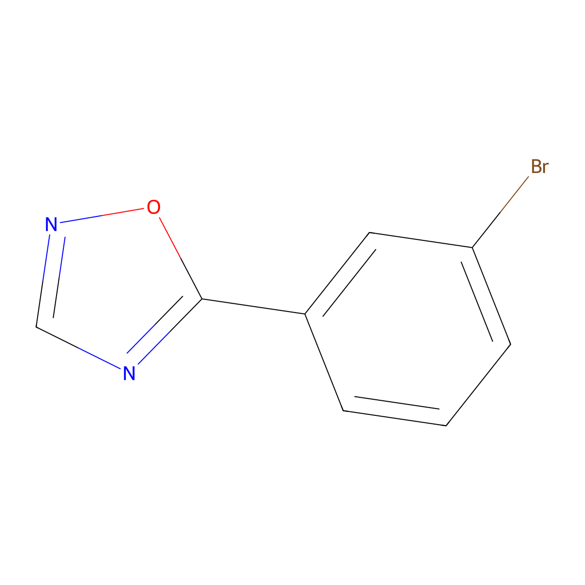 5-(3-Bromophenyl)-1,2,4-oxadiazole molecular structure, CAS 1306606-33-6