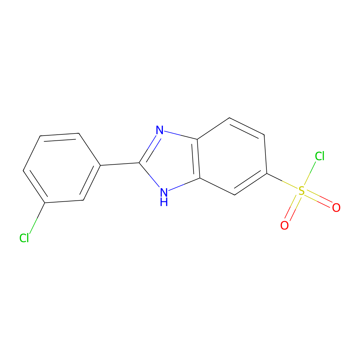 2-(3-chlorophenyl)-1H-1,3-benzodiazole-5-sulfonyl chloride molecular structure, CAS 1306606-34-7