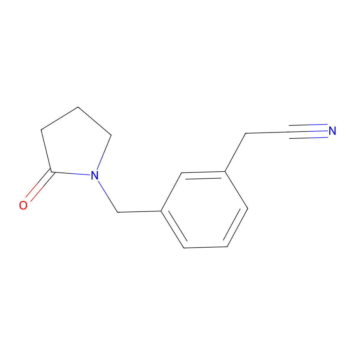 2-{3-[(2-Oxopyrrolidin-1-yl)methyl]phenyl}acetonitrile molecular structure, CAS 1306606-35-8