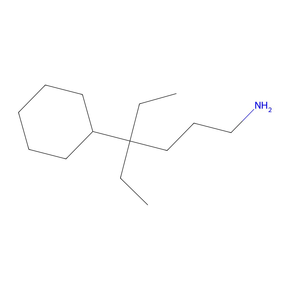 4-Cyclohexyl-4-ethylhexan-1-amine molecular structure, CAS 1306606-36-9