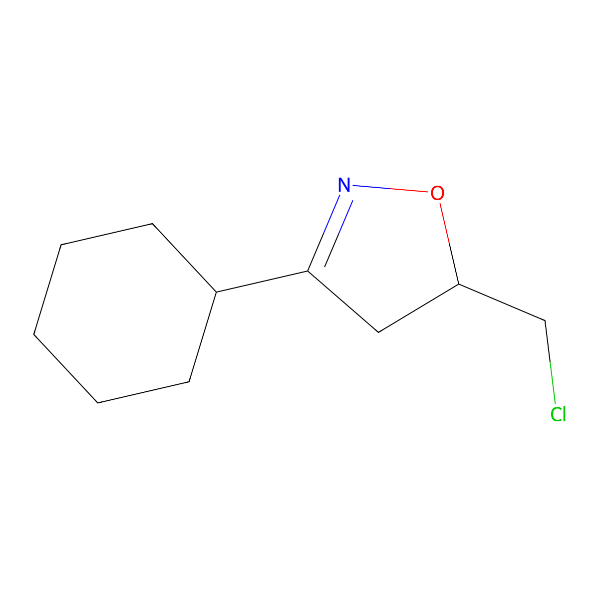 5-(Chloromethyl)-3-cyclohexyl-4,5-dihydro-1,2-oxazole molecular structure, CAS 1306606-38-1