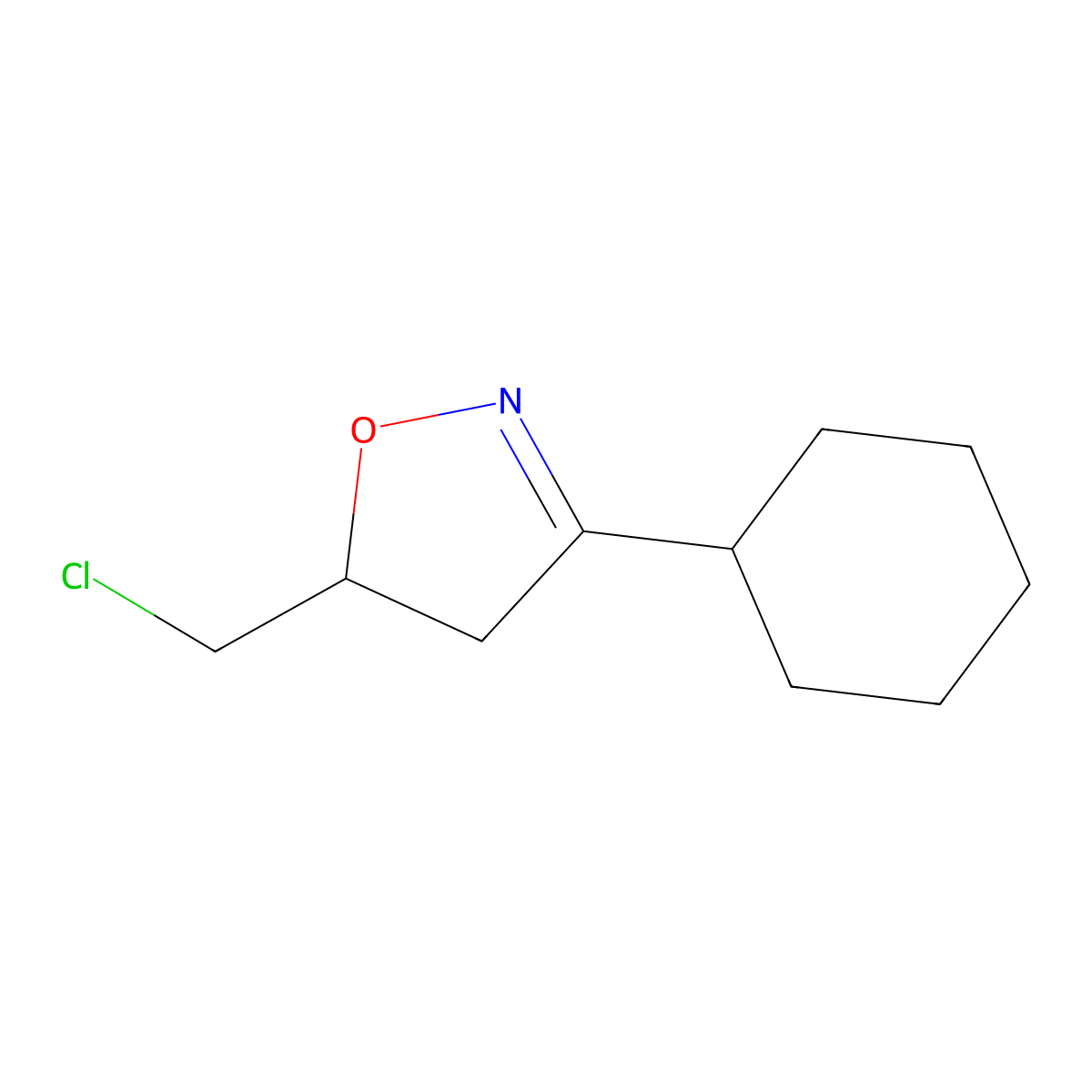 5-(Chloromethyl)-3-cyclohexyl-4,5-dihydro-1,2-oxazole molecular structure, CAS 1306606-38-1