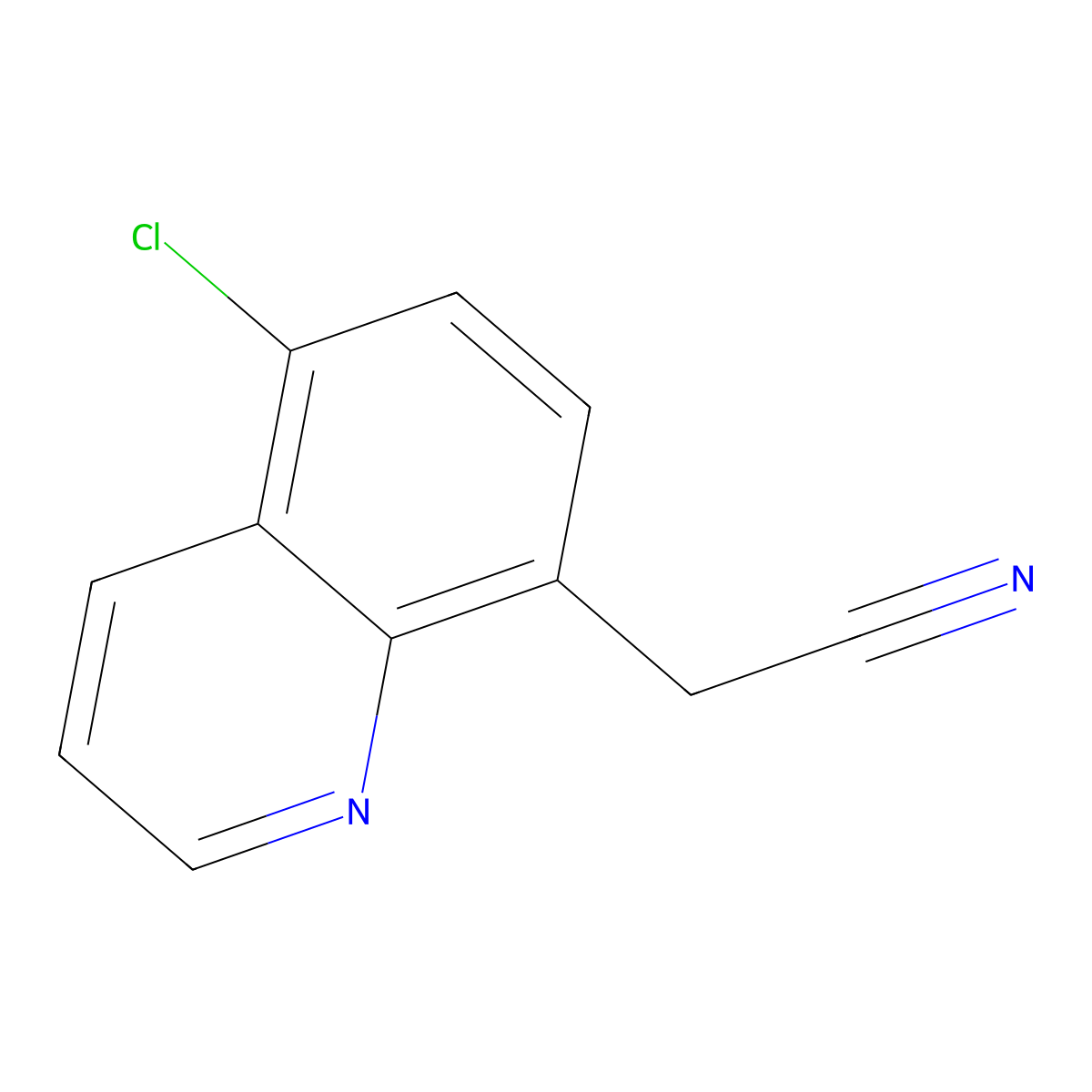 8-Quinolineacetonitrile, 5-chloro- molecular structure, CAS 1306606-40-5