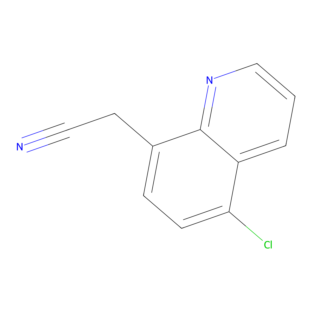 8-Quinolineacetonitrile, 5-chloro- molecular structure, CAS 1306606-40-5