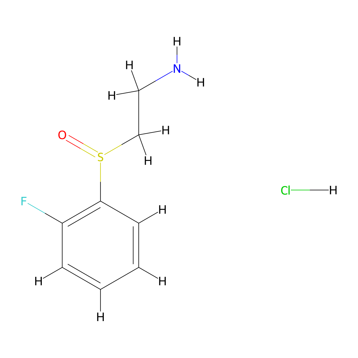 2-(2-Fluorobenzenesulfinyl)ethan-1-amine hydrochloride molecular structure, CAS 1306606-41-6