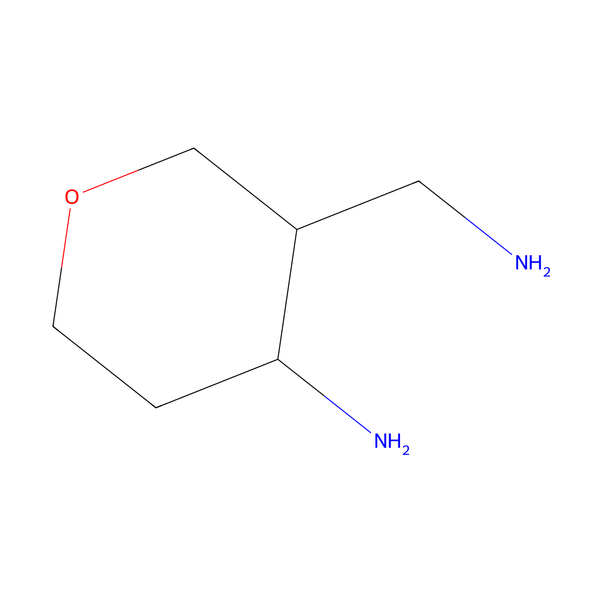 3-(Aminomethyl)oxan-4-amine molecular structure, CAS 1306606-42-7