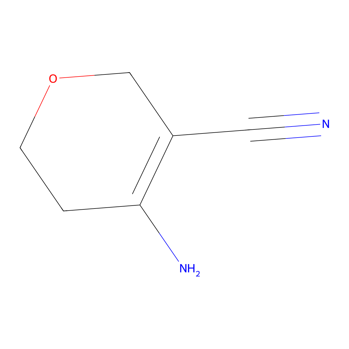 4-amino-5,6-dihydro-2H-pyran-3-carbonitrile molecular structure, CAS 1306606-43-8