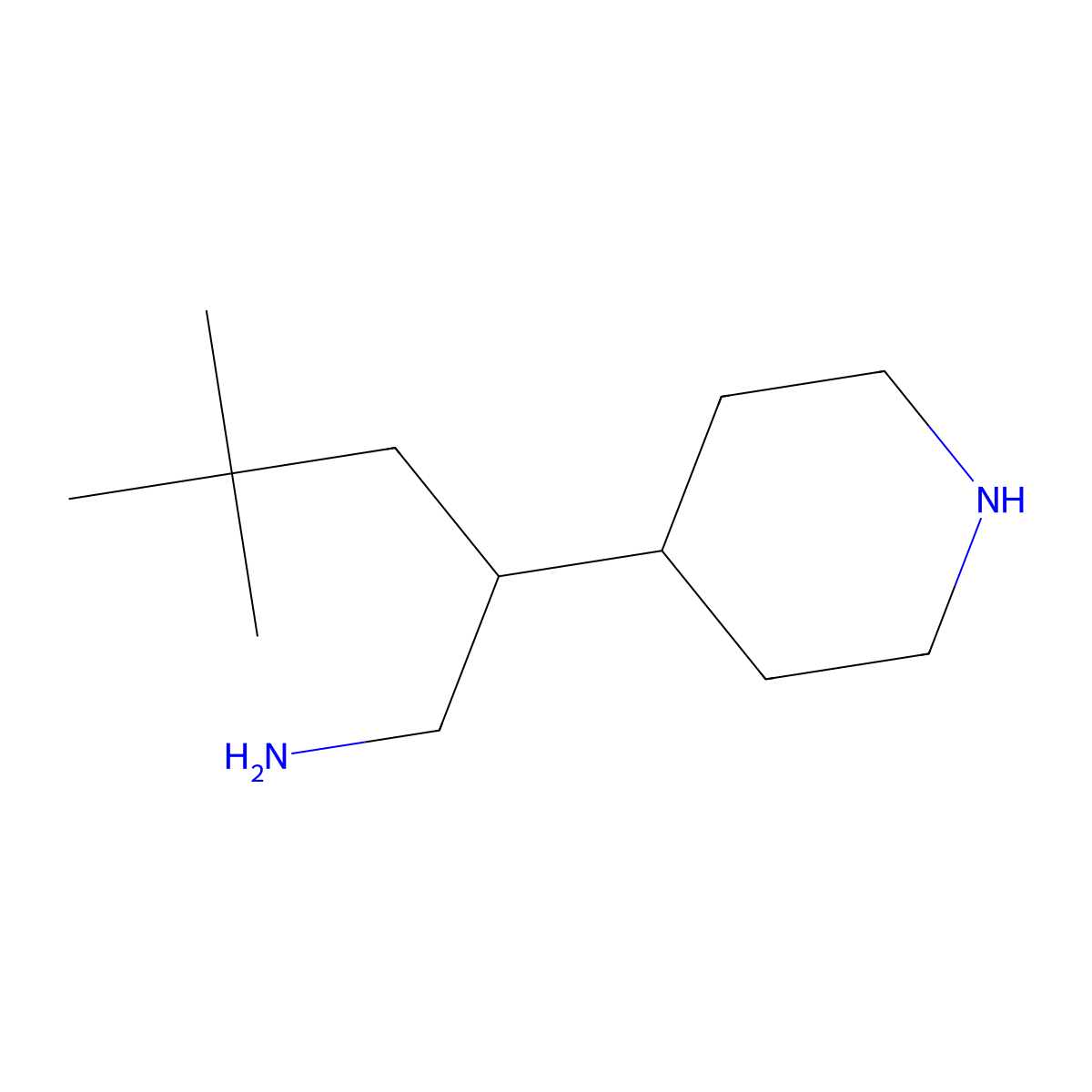 4,4-Dimethyl-2-(piperidin-4-yl)pentan-1-amine molecular structure, CAS 1306606-48-3
