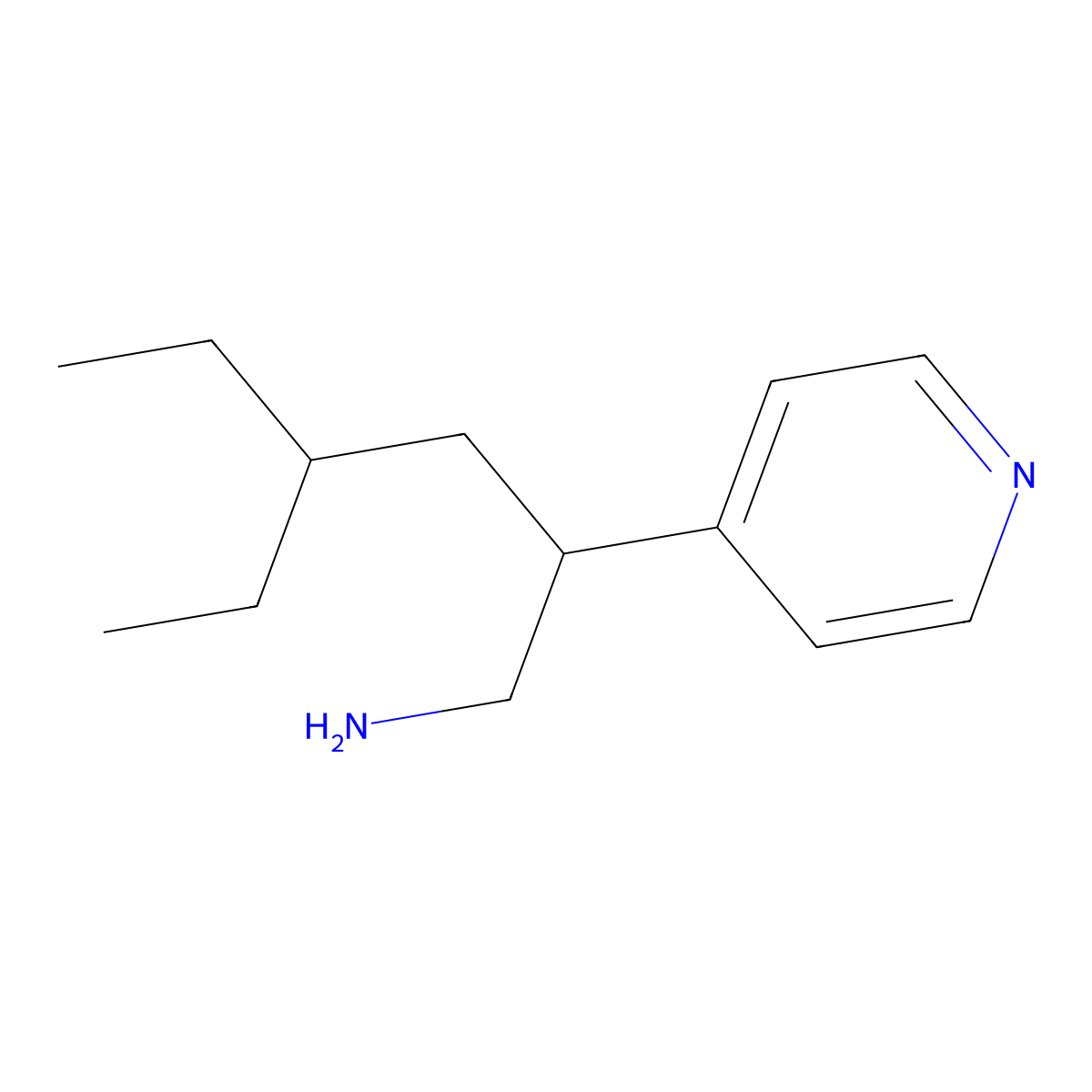 4-Ethyl-2-(pyridin-4-yl)hexan-1-amine molecular structure, CAS 1306606-49-4