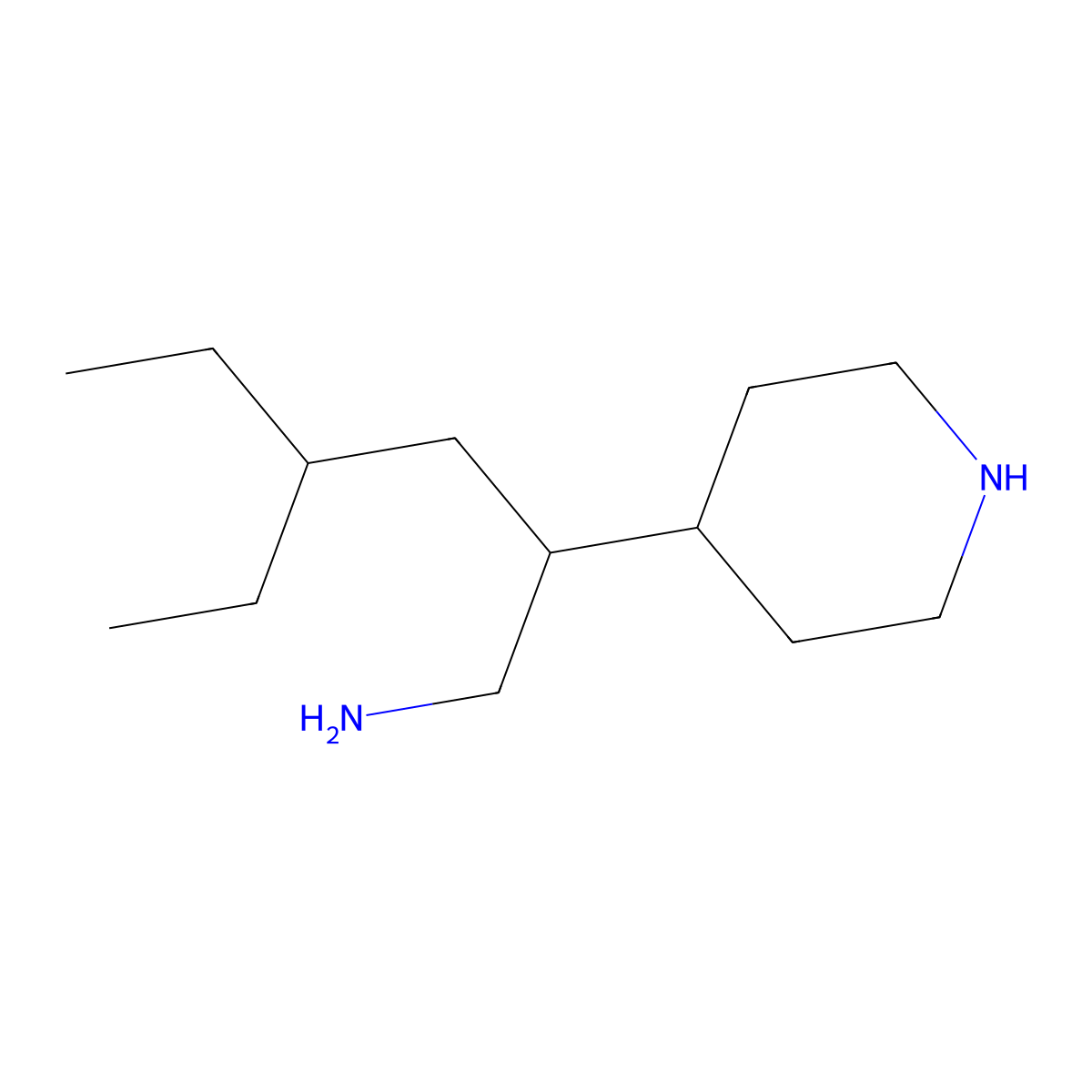 4-Ethyl-2-(piperidin-4-yl)hexan-1-amine molecular structure, CAS 1306606-50-7