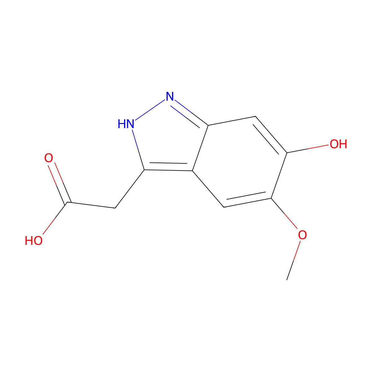 2-(6-hydroxy-5-methoxy-2H-indazol-3-yl)acetic acid molecular structure, CAS 1306606-54-1