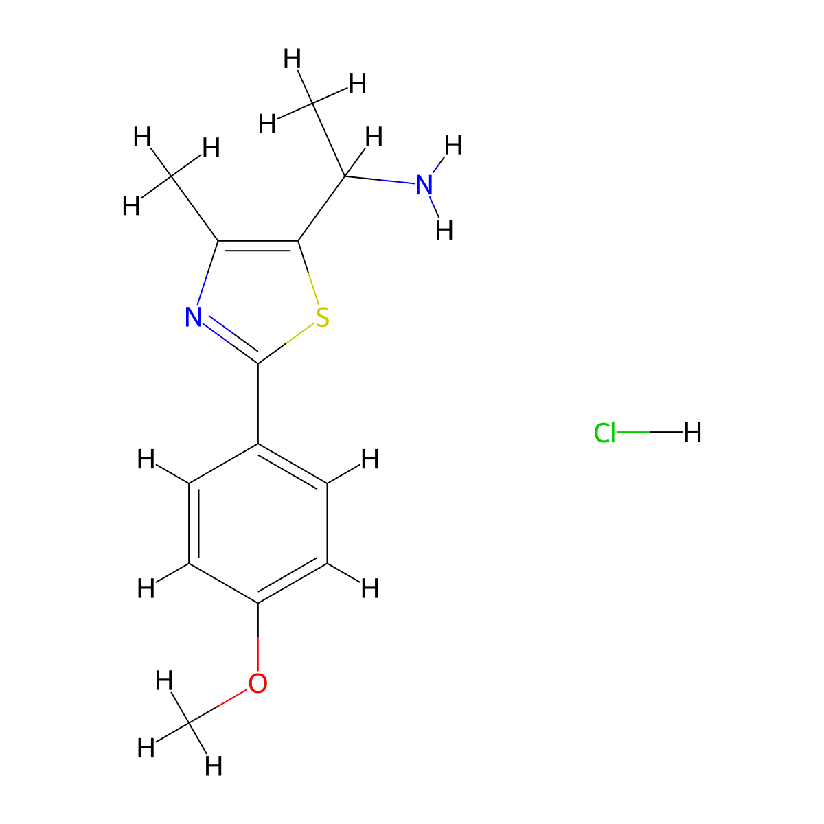 1-[2-(4-Methoxyphenyl)-4-methyl-1,3-thiazol-5-yl]ethan-1-amine hydrochloride molecular structure, CAS 1306606-58-5