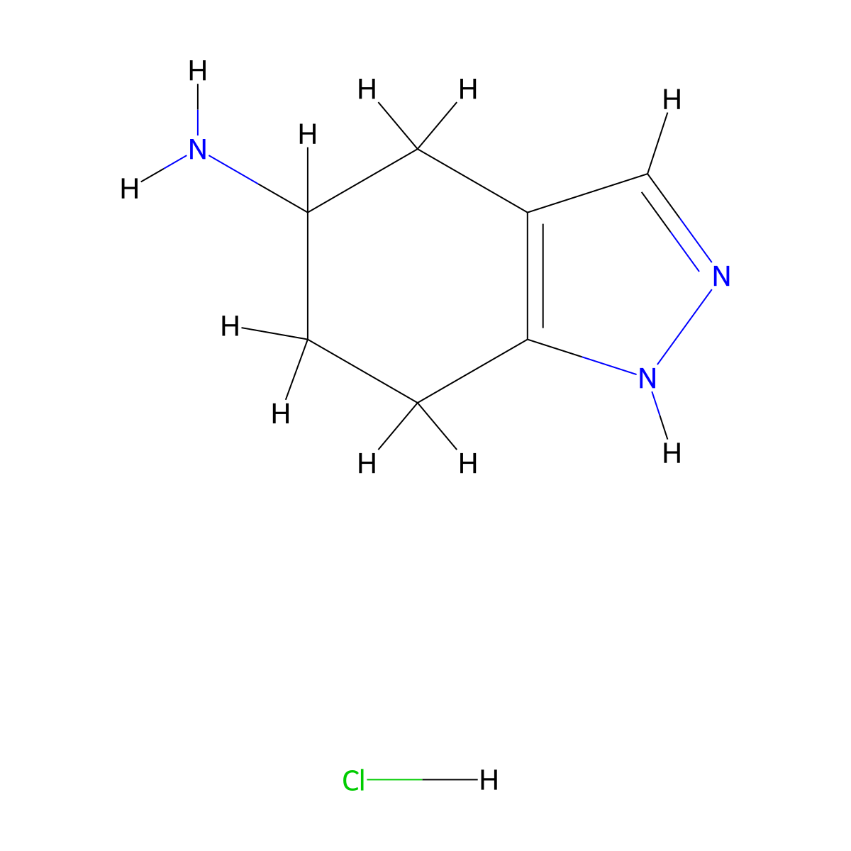 4,5,6,7-Tetrahydro-2H-indazol-5-amine hydrochloride molecular structure, CAS 1306606-59-6