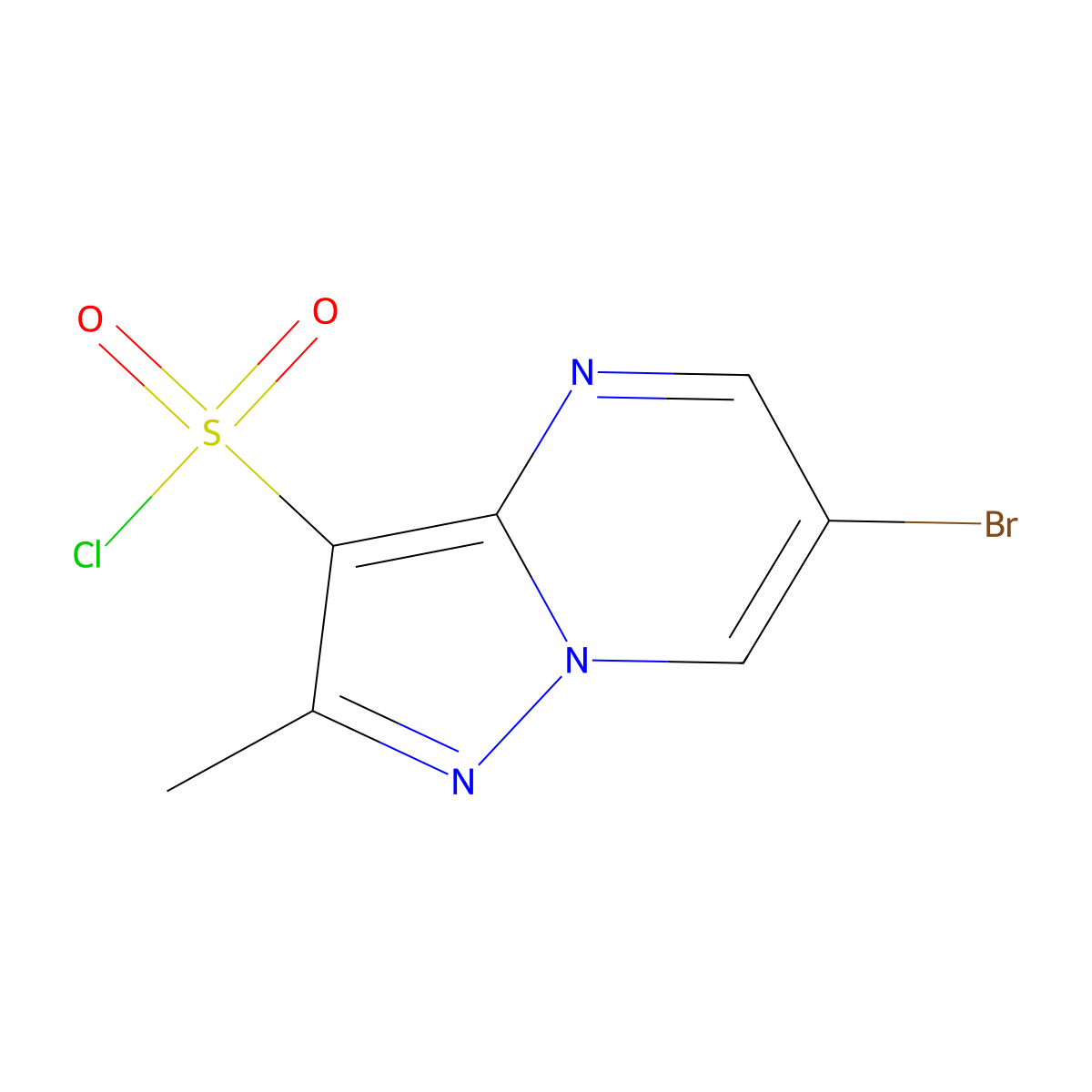 6-Bromo-2-methylpyrazolo[1,5-a]pyrimidine-3-sulfonyl chloride molecular structure, CAS 1306606-65-4