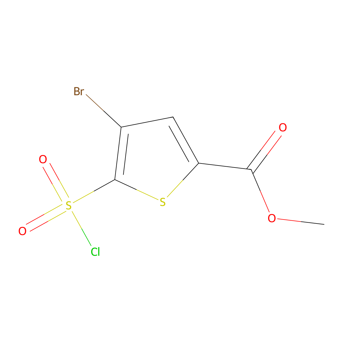 Methyl 4-bromo-5-(chlorosulfonyl)thiophene-2-carboxylate molecular structure, CAS 1306606-67-6