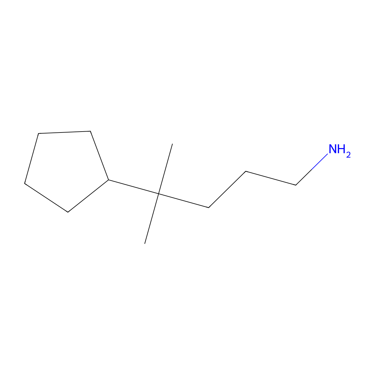 4-Cyclopentyl-4-methylpentan-1-amine molecular structure, CAS 1306606-69-8