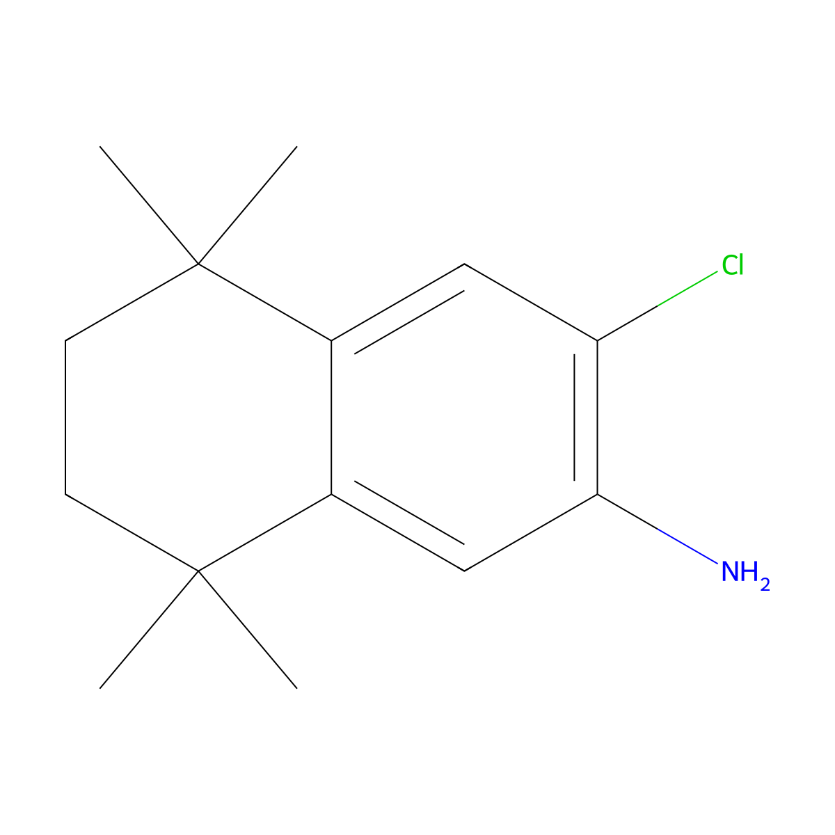 3-Chloro-5,5,8,8-tetramethyl-5,6,7,8-tetrahydronaphthalen-2-amine molecular structure, CAS 1306606-75-6
