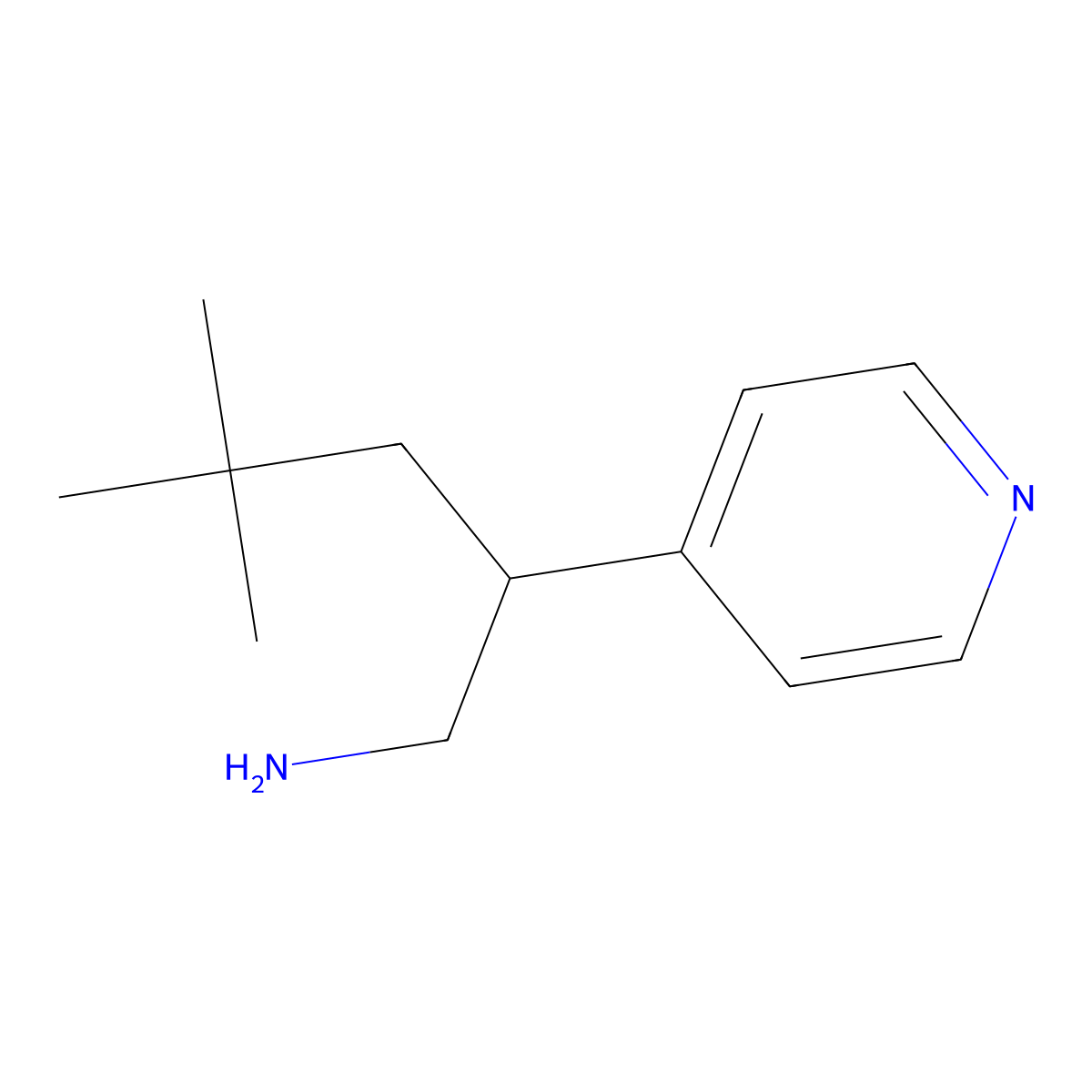 4,4-Dimethyl-2-(pyridin-4-yl)pentan-1-amine molecular structure, CAS 1306606-83-6