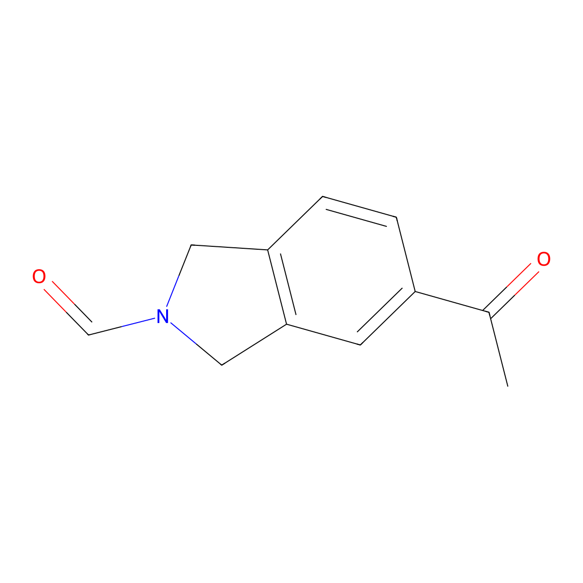 5-acetyl-2,3-dihydro-1H-isoindole-2-carbaldehyde molecular structure, CAS 1306606-85-8