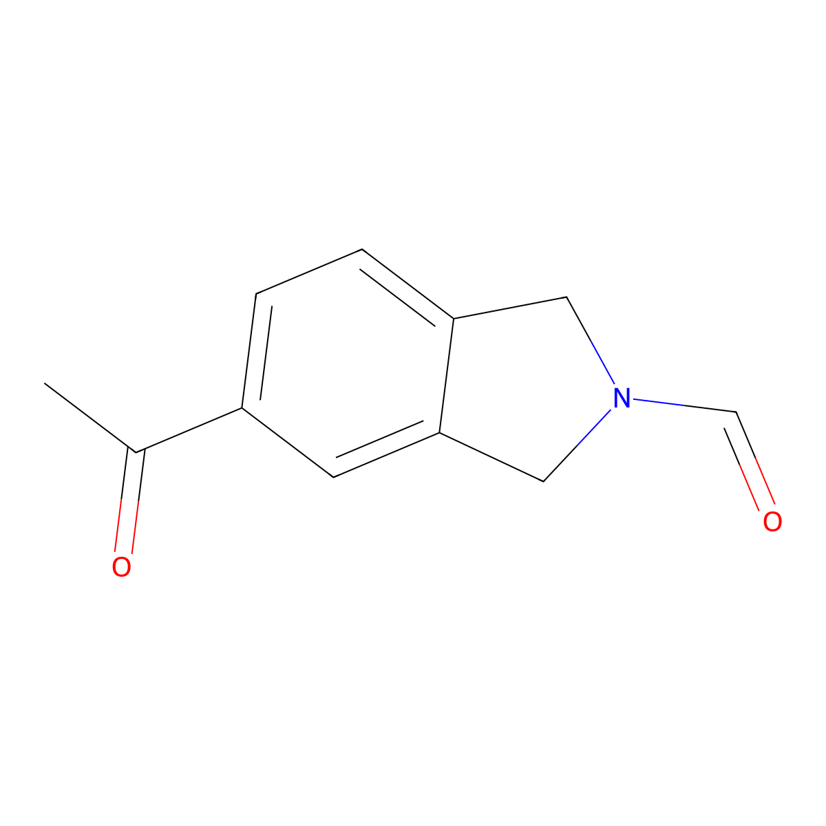 5-acetyl-2,3-dihydro-1H-isoindole-2-carbaldehyde molecular structure, CAS 1306606-85-8