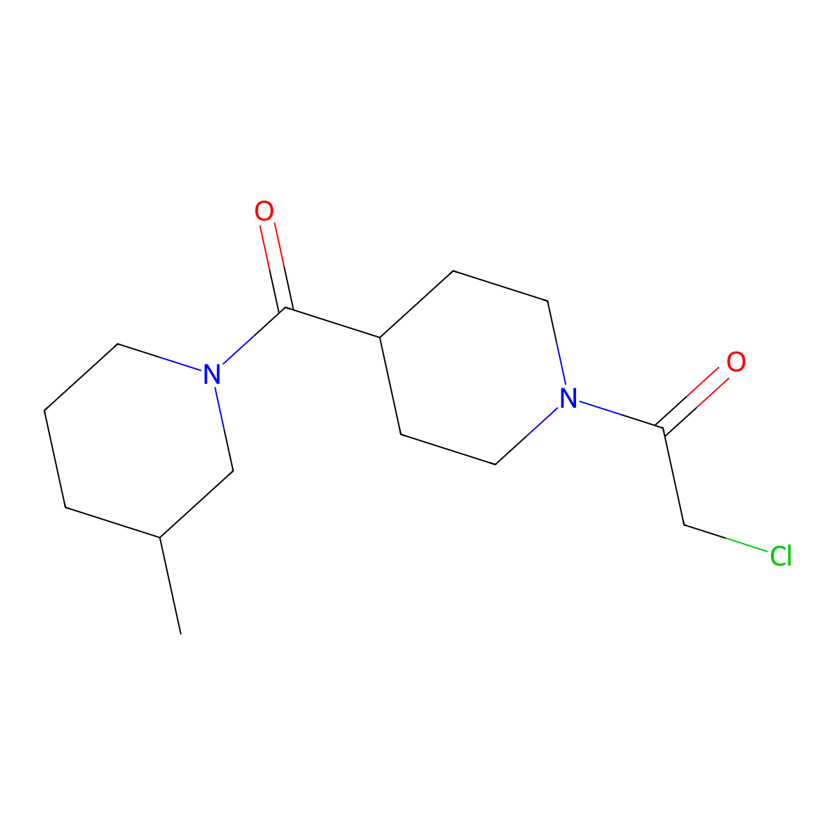 2-Chloro-1-(4-(3-methylpiperidine-1-carbonyl)piperidin-1-yl)ethan-1-one molecular structure, CAS 1306606-87-0