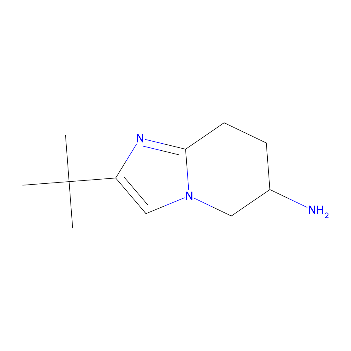 2-tert-butyl-5H,6H,7H,8H-imidazo(1,2-a)pyridin-6-amine molecular structure, CAS 1306606-89-2