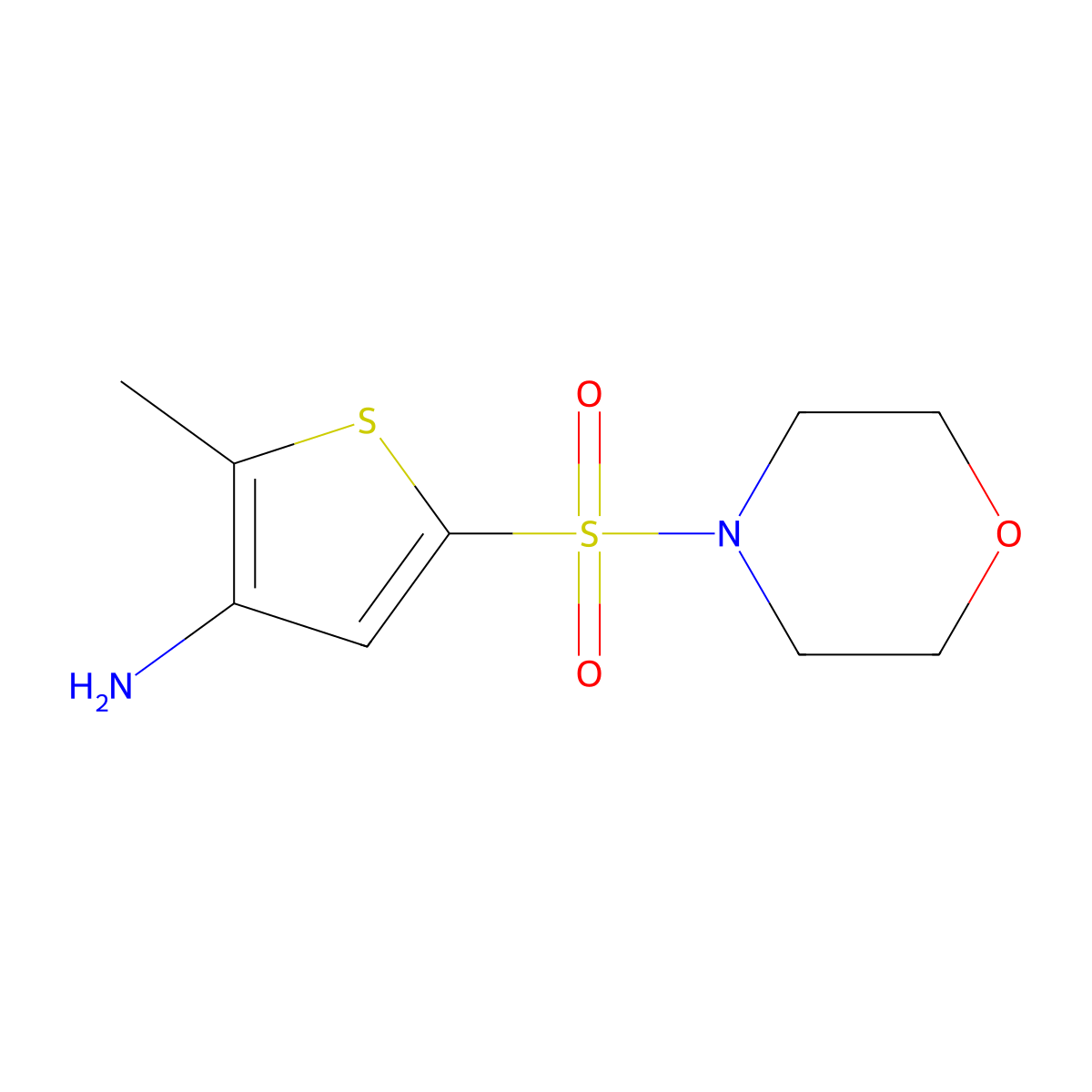 2-Methyl-5-(morpholine-4-sulfonyl)thiophen-3-amine molecular structure, CAS 1306606-92-7