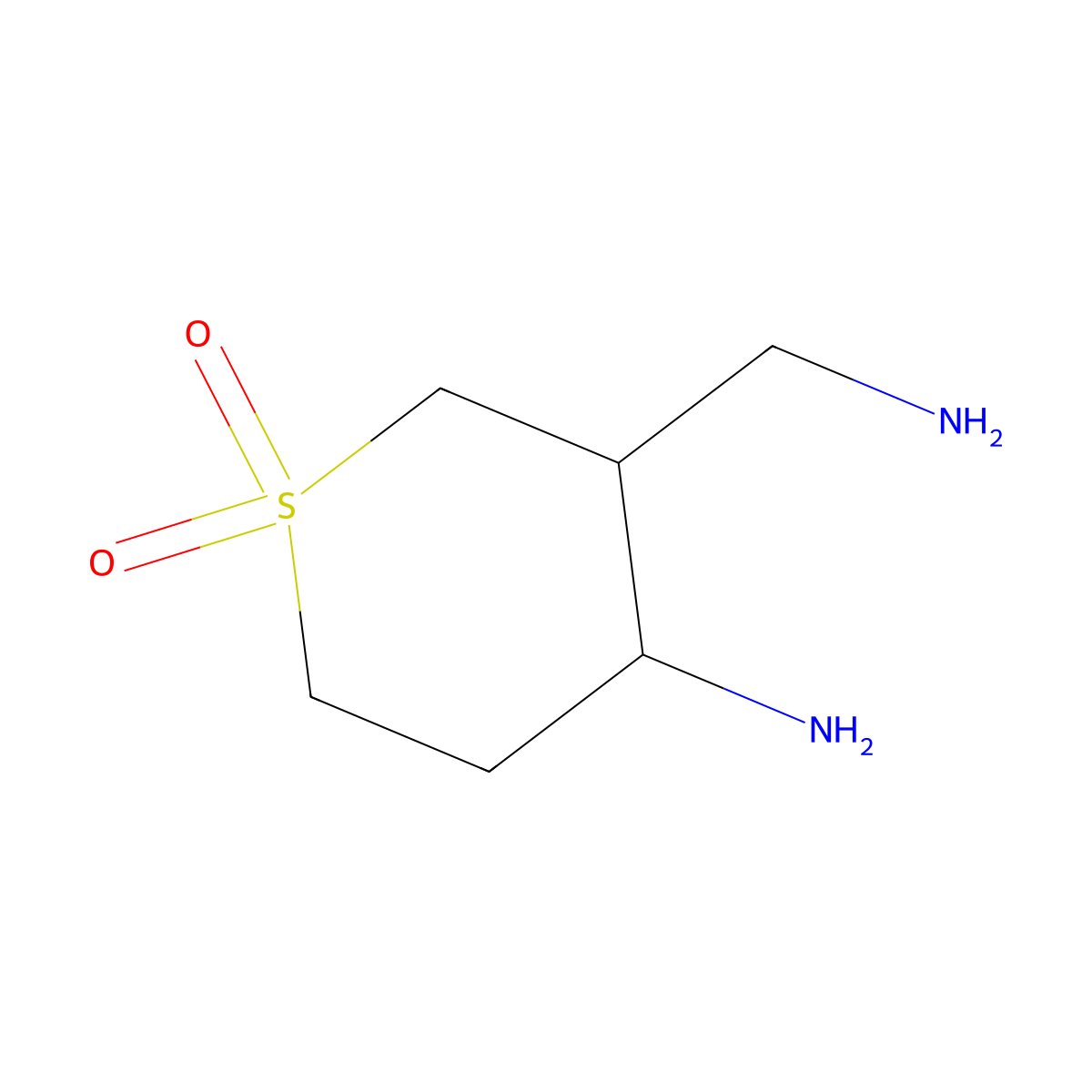4-Amino-3-(aminomethyl)-1lambda6-thiane-1,1-dione molecular structure, CAS 1306606-96-1