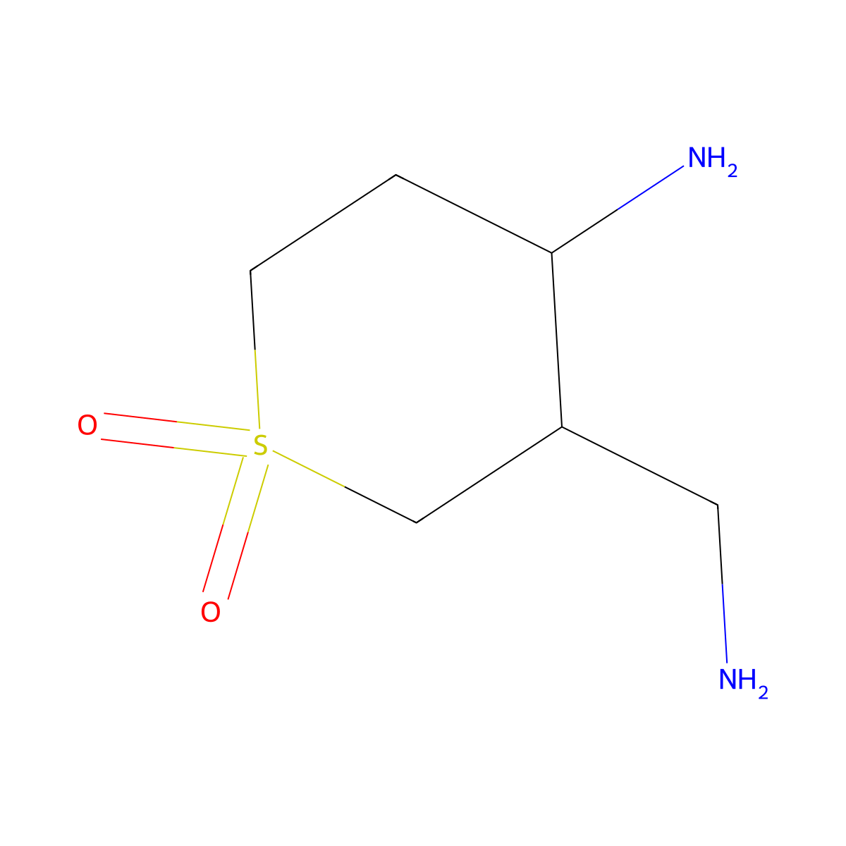 4-Amino-3-(aminomethyl)-1lambda6-thiane-1,1-dione molecular structure, CAS 1306606-96-1