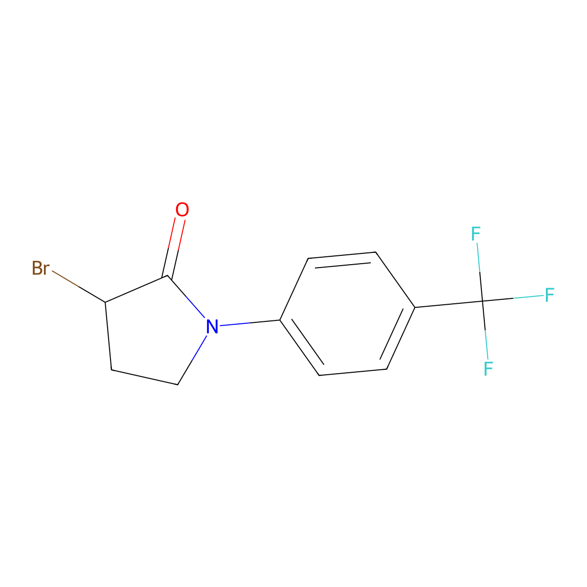 3-Bromo-1-[4-(trifluoromethyl)phenyl]pyrrolidin-2-one molecular structure, CAS 1306606-97-2