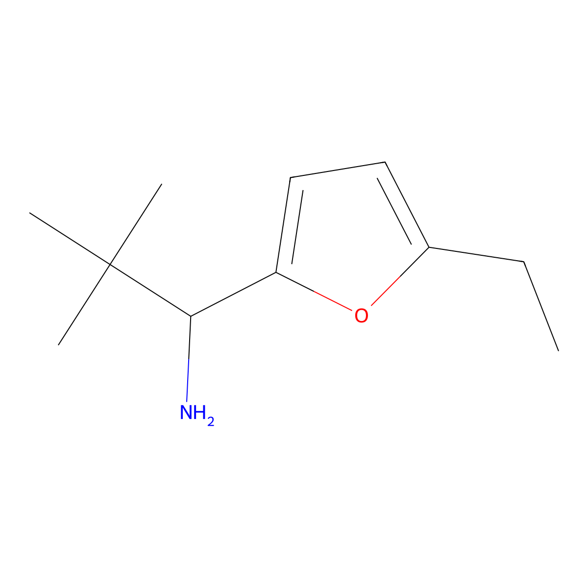 1-(5-Ethylfuran-2-yl)-2,2-dimethylpropan-1-amine molecular structure, CAS 1306607-08-8
