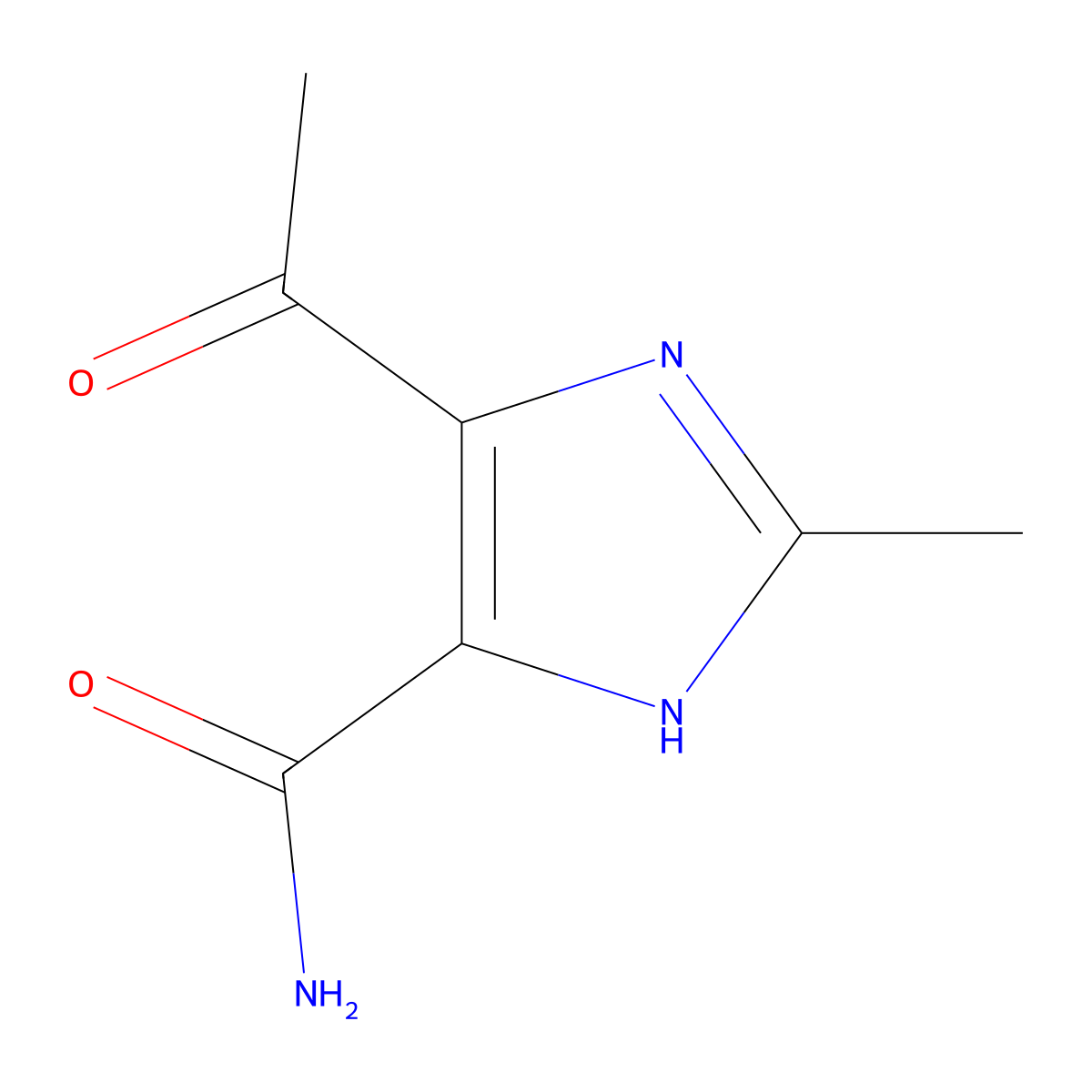 5-acetyl-2-methyl-1H-imidazole-4-carboxamide molecular structure, CAS 1306607-10-2