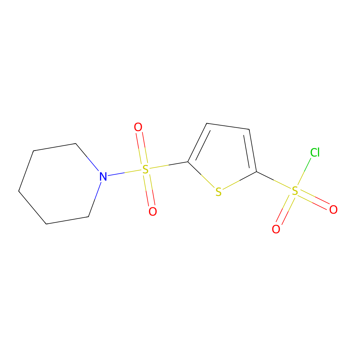 5-(Piperidine-1-sulfonyl)thiophene-2-sulfonyl chloride molecular structure, CAS 1306607-14-6