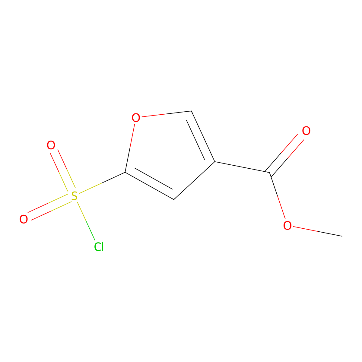 Methyl 5-(chlorosulfonyl)furan-3-carboxylate molecular structure, CAS 1306607-16-8