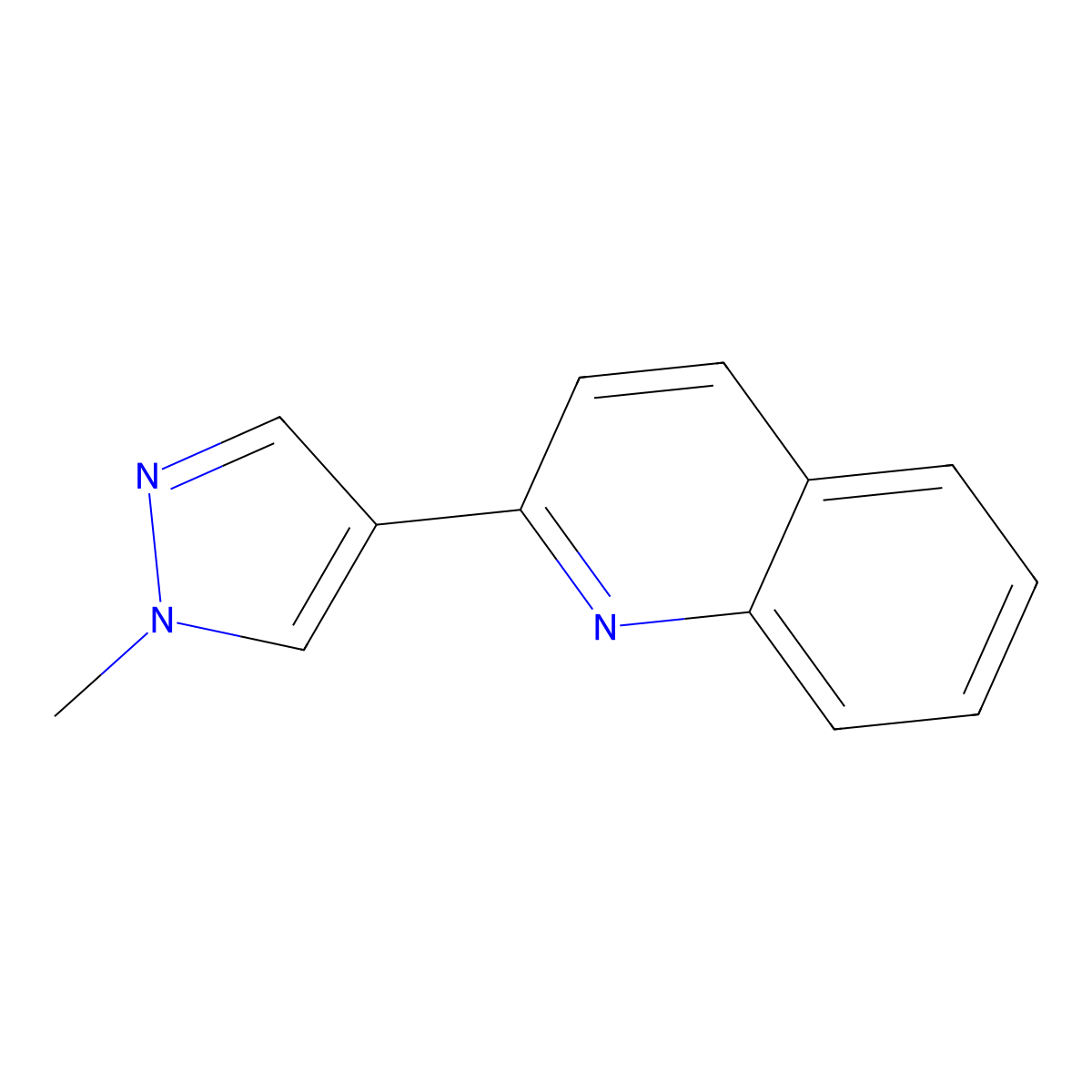 2-(1-methyl-1H-pyrazol-4-yl)quinoline molecular structure, CAS 1306607-17-9