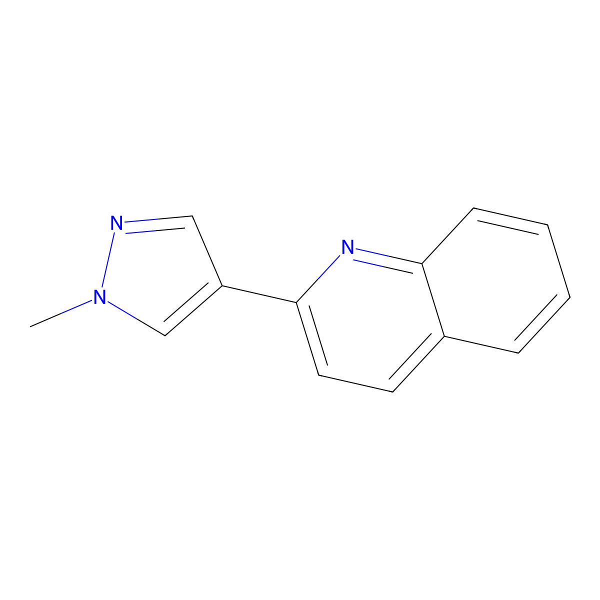 2-(1-methyl-1H-pyrazol-4-yl)quinoline molecular structure, CAS 1306607-17-9