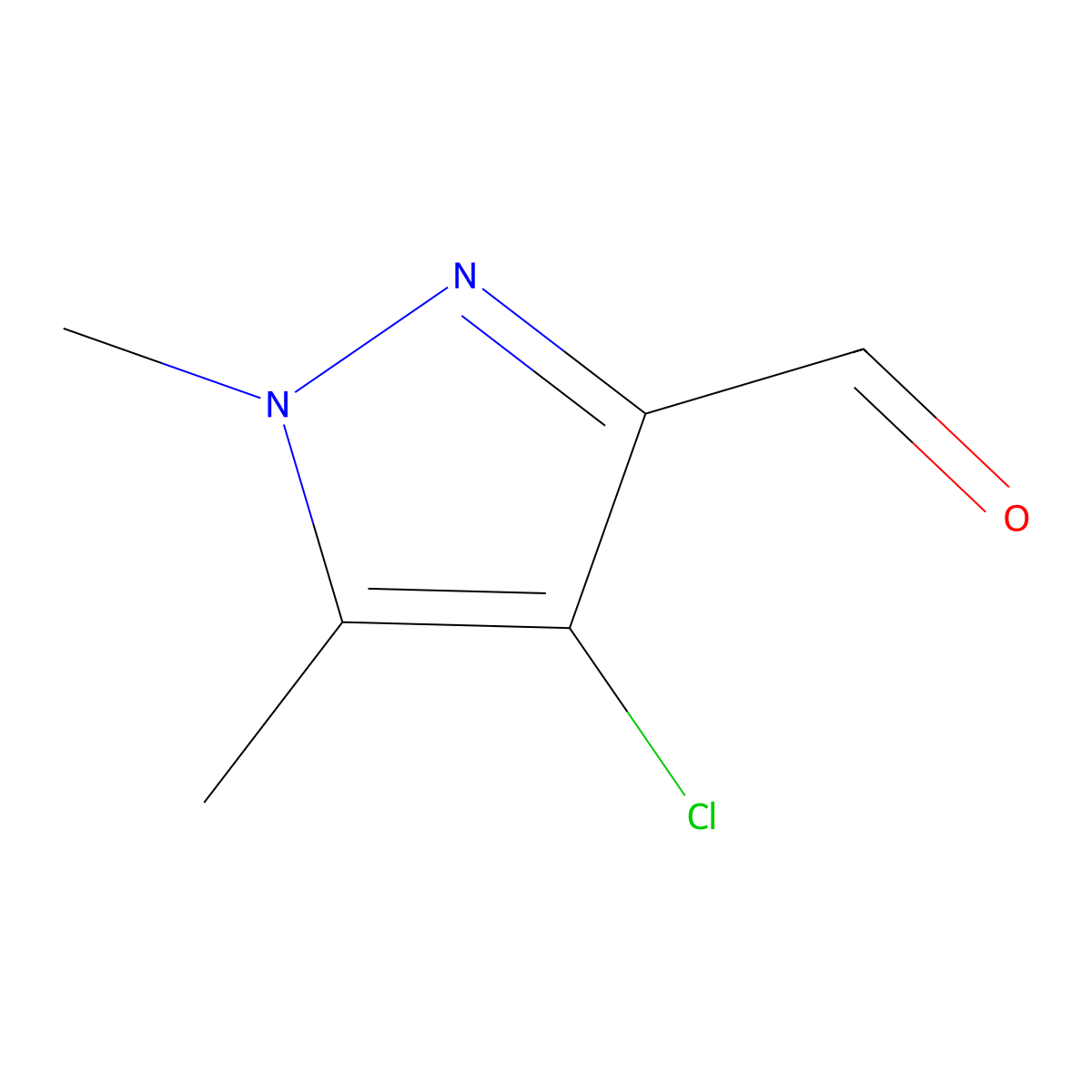 4-Chloro-1,5-dimethyl-1H-pyrazole-3-carboxaldehyde molecular structure, CAS 1306610-19-4