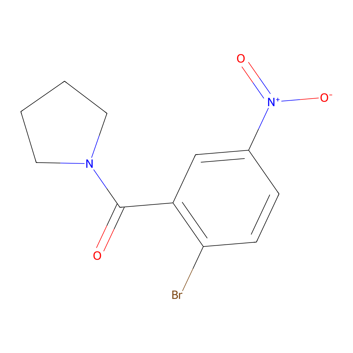 (2-Bromo-5-nitrophenyl)(pyrrolidin-1-yl)methanone molecular structure, CAS 1306622-22-9