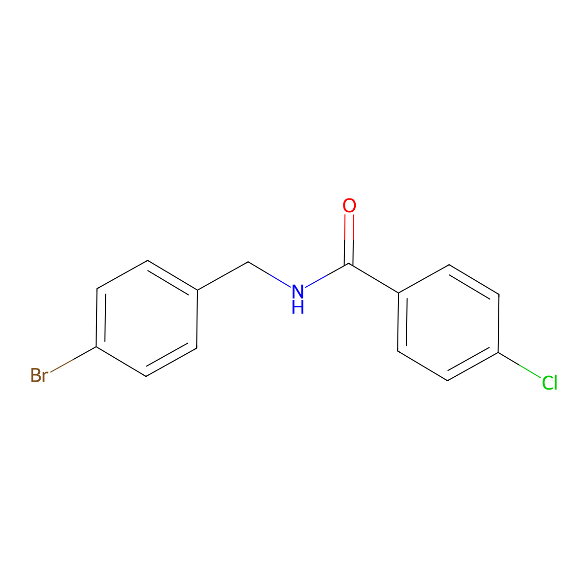 N-(4-Bromobenzyl)-4-chlorobenzamide molecular structure, CAS 1306629-10-6
