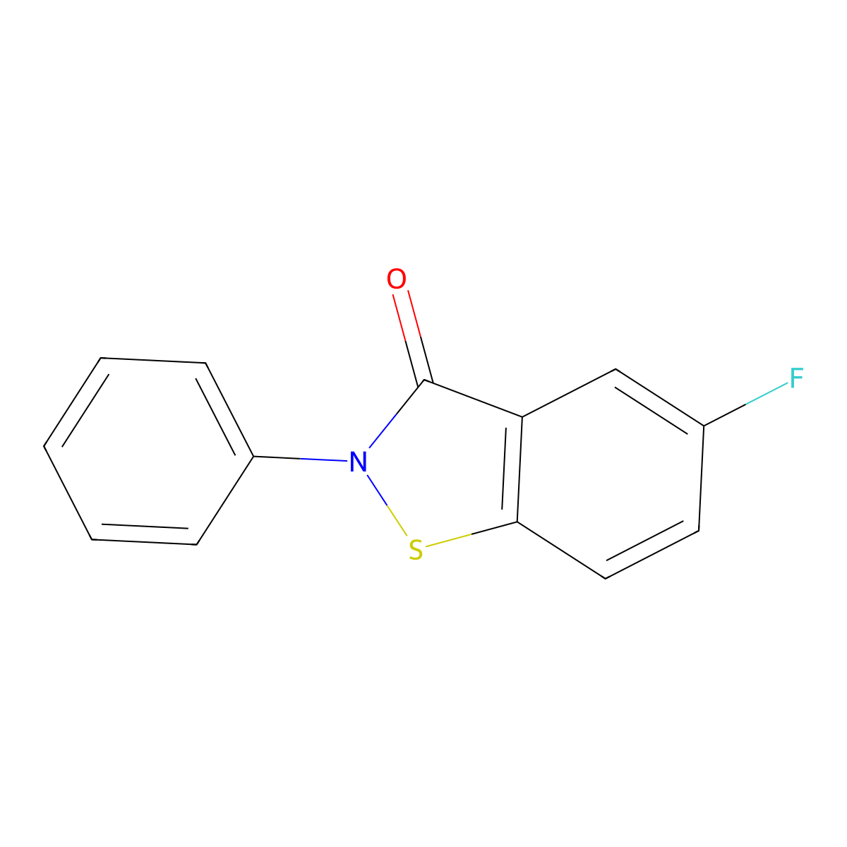 5-Fluoro-2-phenyl-1,2-benzothiazol-3-one molecular structure, CAS 1306638-12-9
