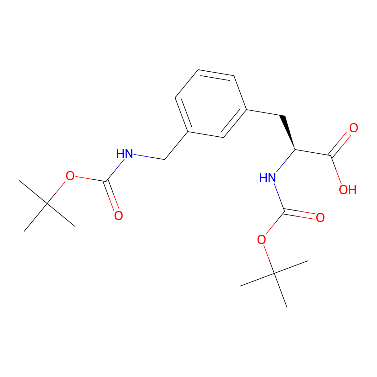 N-[(1,1-Dimethylethoxy)carbonyl]-3-[[[(1,1-dimethylethoxy)carbonyl]amino]methyl]-L-phenylalanine molecular structure, CAS 1306650-72-5